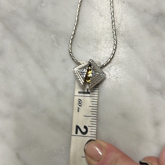 Brighton Heart in Box Silver Gold Plated Necklace Adjustable - Picture 9 of 9